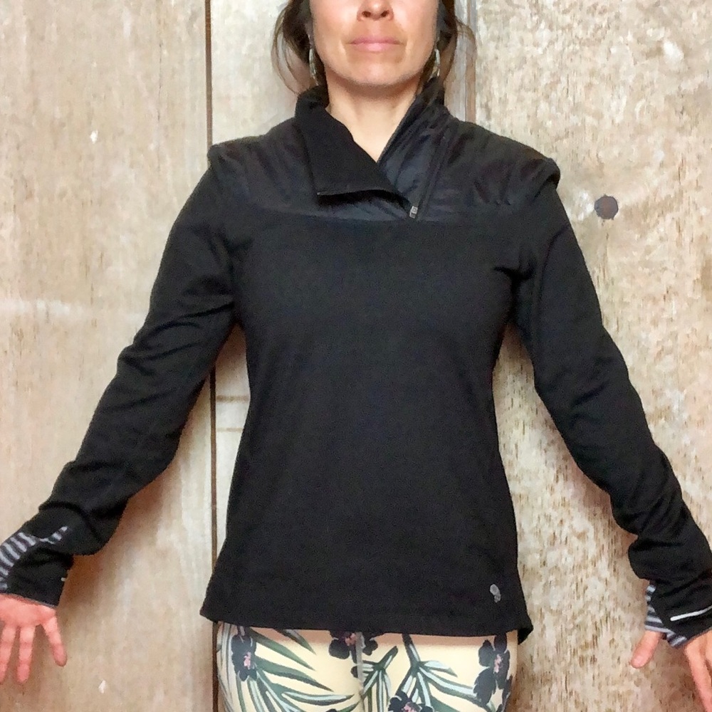 Mountain Hardware Black Pullover With Zipper Coll… - image 1